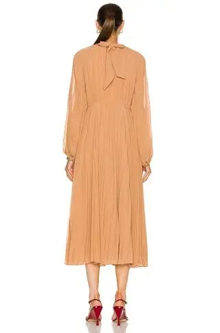 Zimmermann Sunray Pleated Midi Dress Biscuit Size AU 14 photo 4