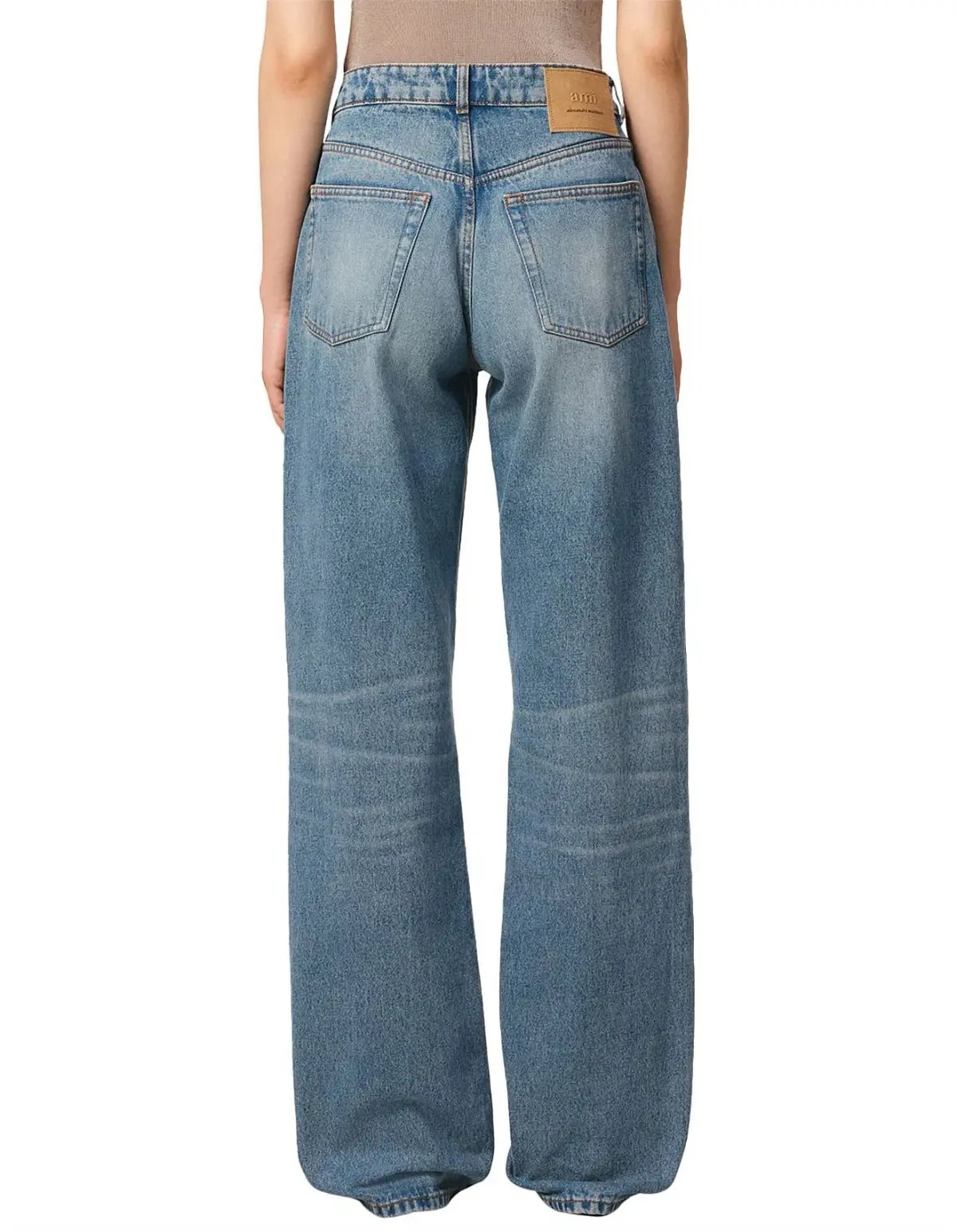 Ami Large Fit Jeans in Used Indigo Denim Size 6/XS photo 3