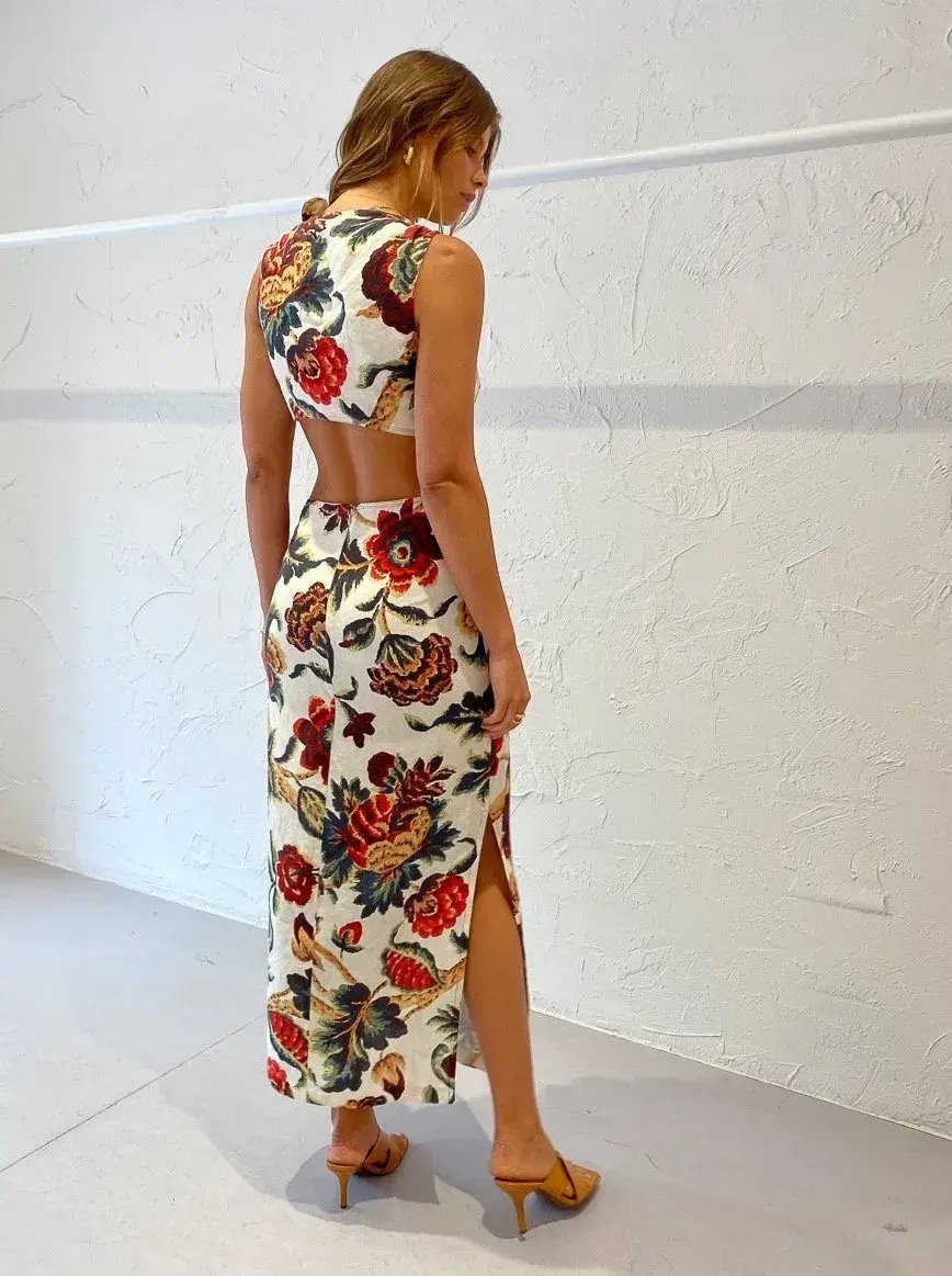 Sir the Label Ambroise Knot Dress Print Size 3/AU 12 photo 5