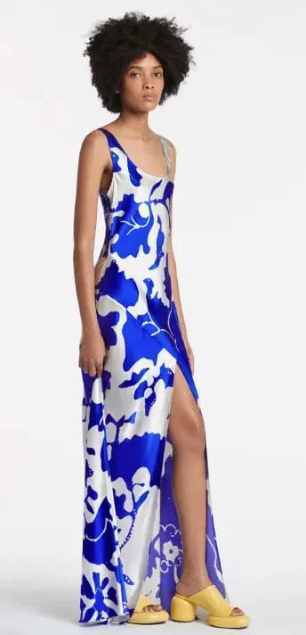 Sir the Label Esme Bias Dress Blue Print Size AU 8 photo 2