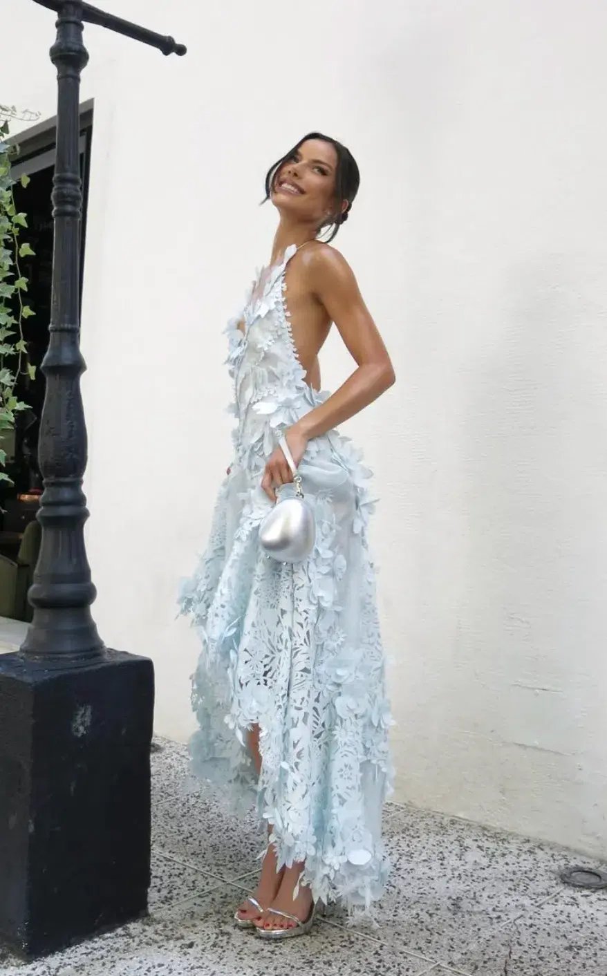 Zimmermann Natura Lasercut Halter Dress Ice Blue Size 0 / AU 8 photo 3