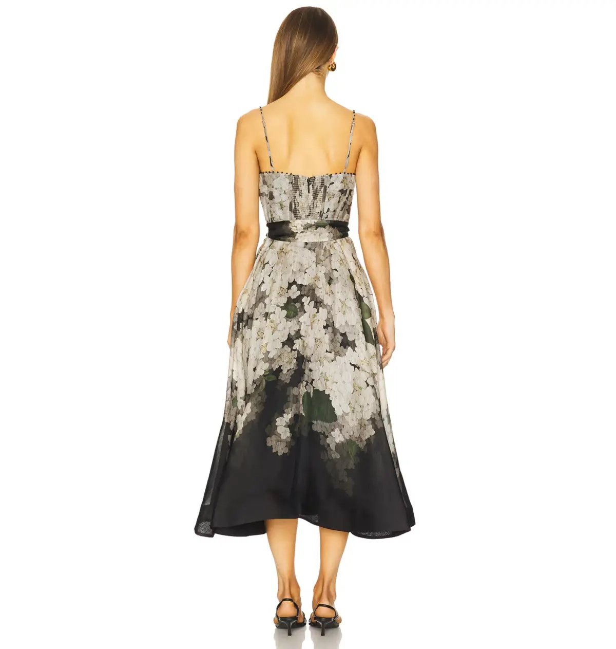 Zimmermann Balance Picnic Dress in Black Hydrangea 1 / AU 10 photo 2