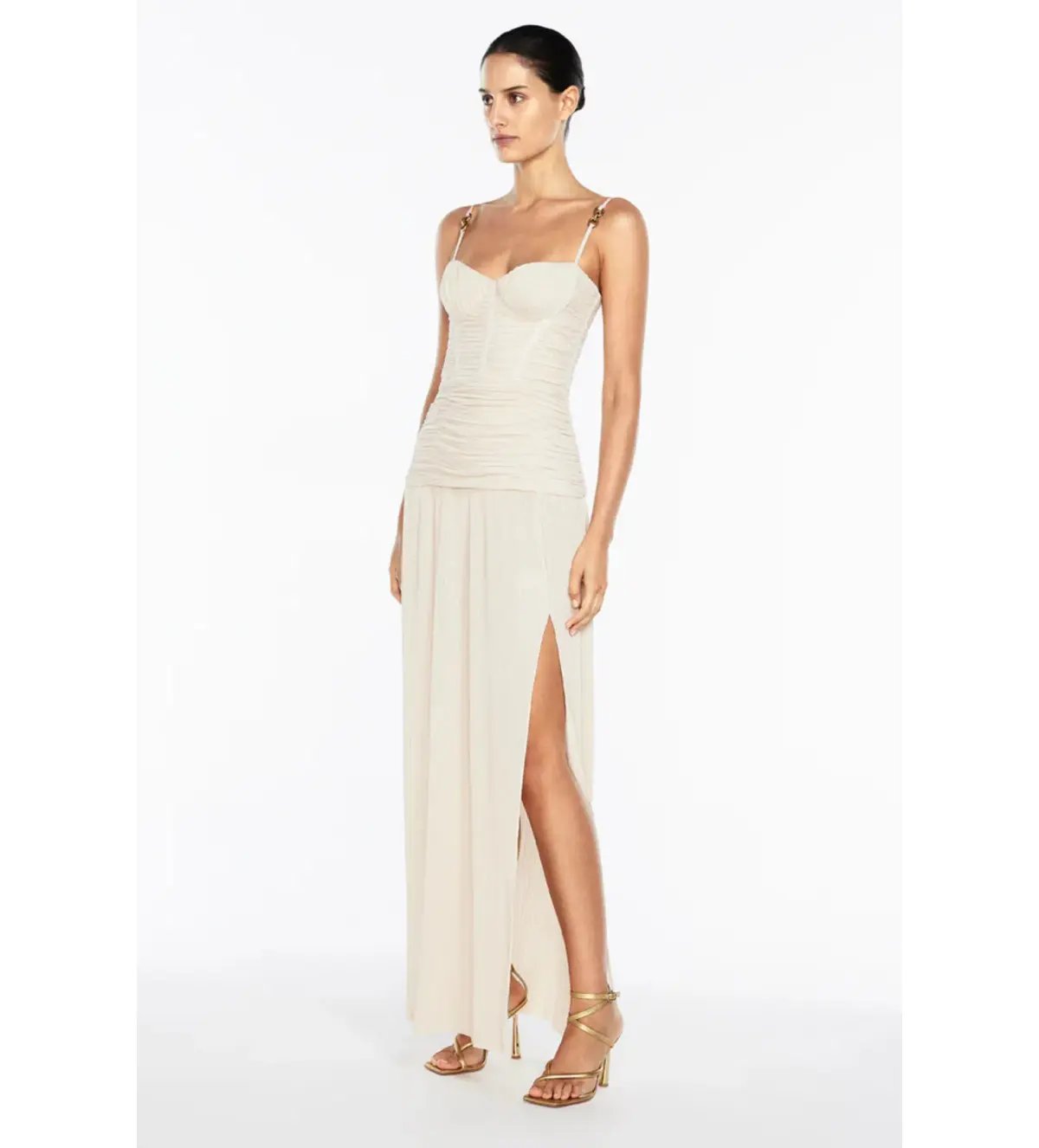 Manning Cartell Double Time Pleat Maxi Dress Nougat Size S/AU 8 photo 6
