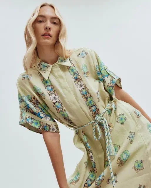 Alemais Velma Shirtdress Green Floral Size 8 photo 3