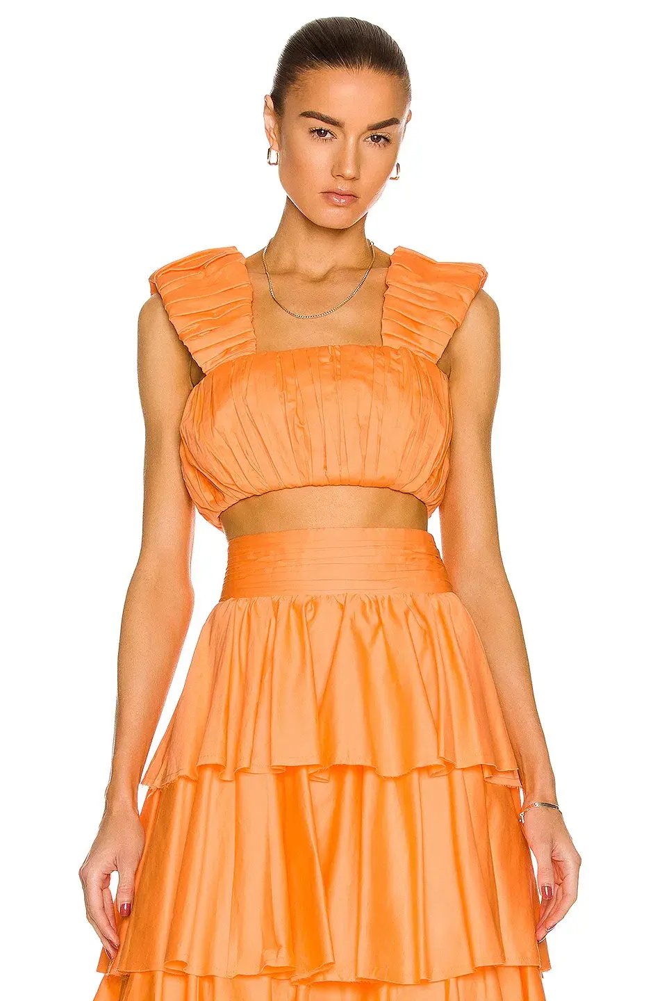 Aje Medina Ruched Cropped Top  Mandarin Size 10 photo 2
