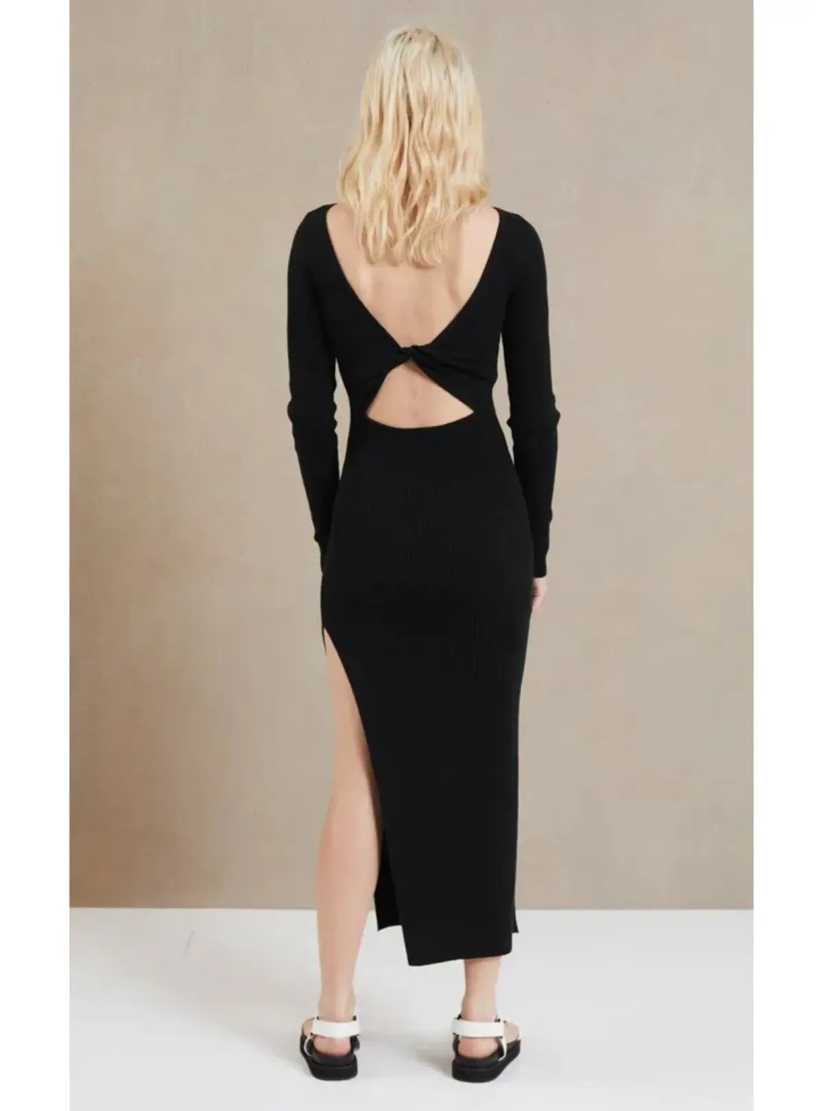 Bec & Bridge Riviera Long Sleeve Midi Dress Black Size AU 6 photo 3