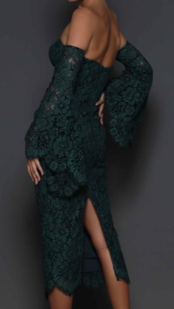 Elle Zeitoune Heather Dress Forest Green Size 6 photo 2