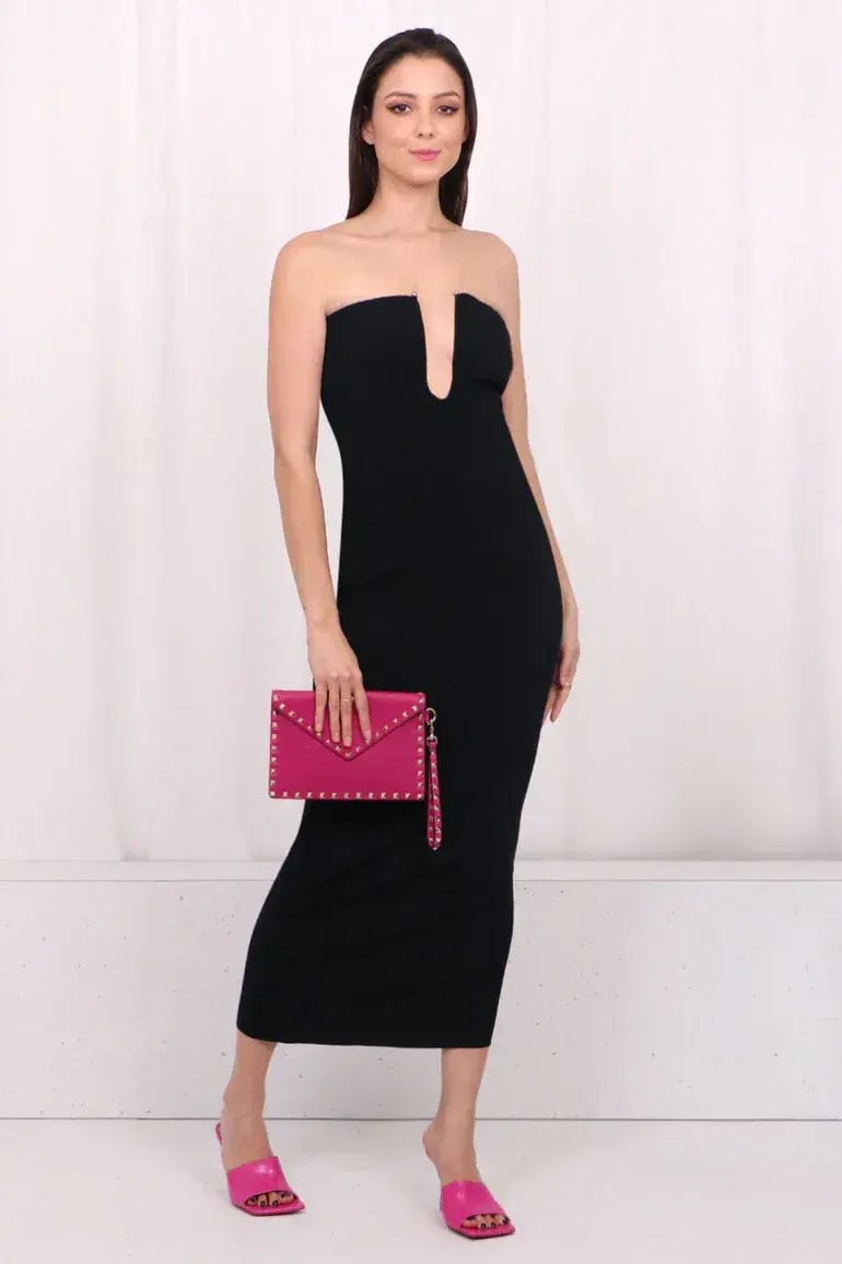 Christopher Esber U Neckline Orbit Dress Black Size S/AU 8 photo 2