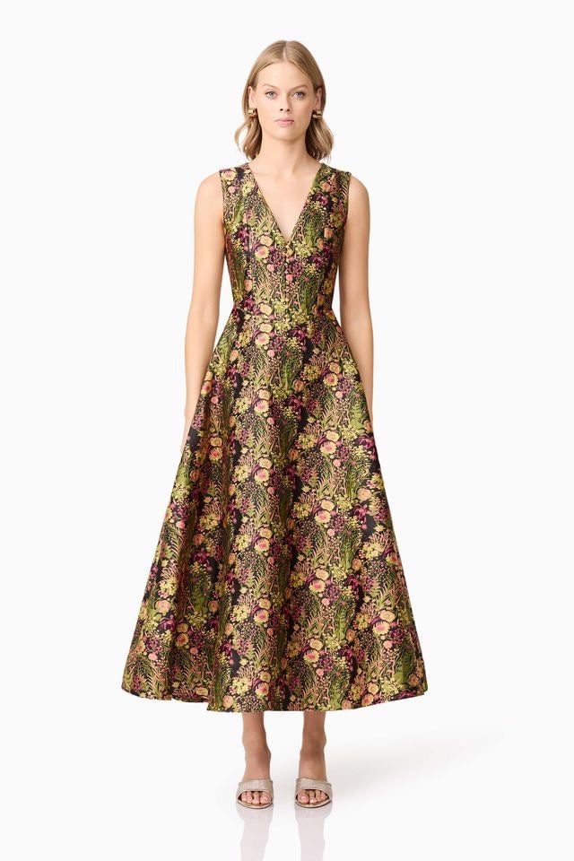 Elliatt Cindy Gown - Black Floral Multi photo 3