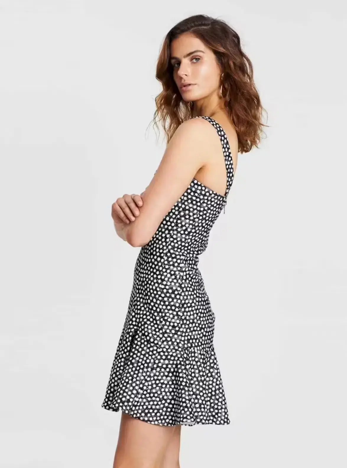By Johnny Spotty Dotty Hem Mini Dress Print Size 10 photo 4
