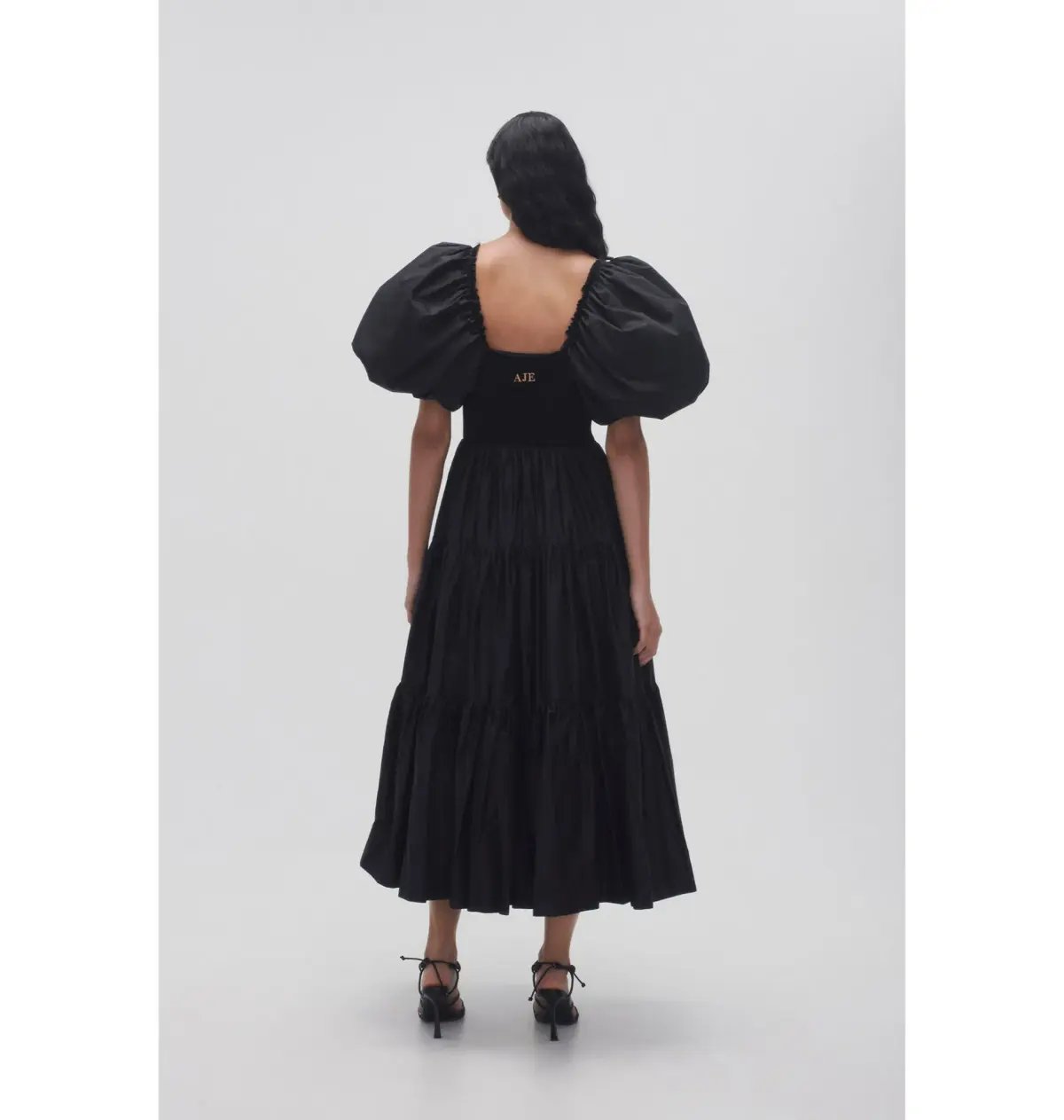 Aje Casa Puff Sleeve Dress in Black Size AU 12 photo 3