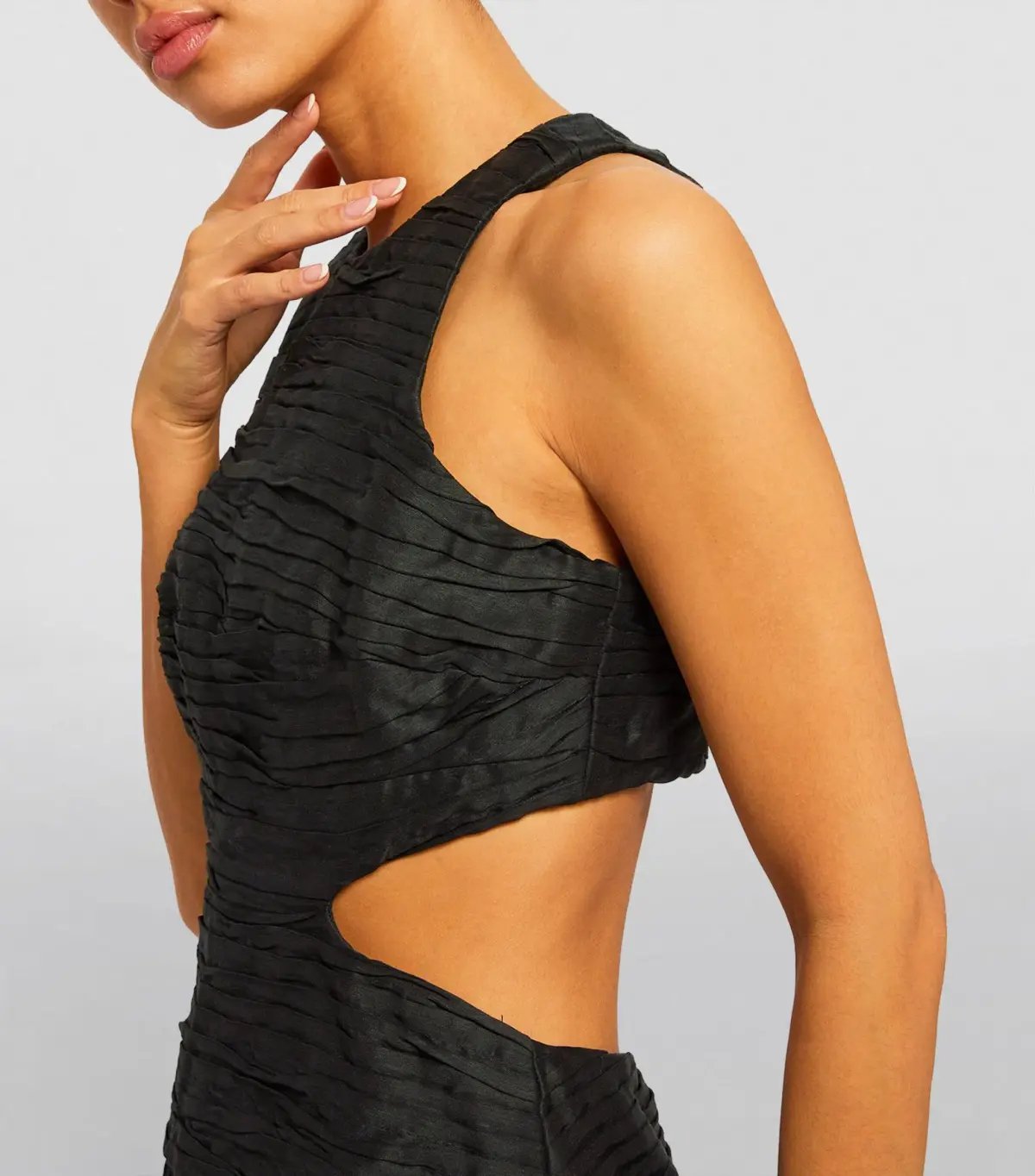Aje Introspect Cut Out Midi Dress Black Size 8 photo 5