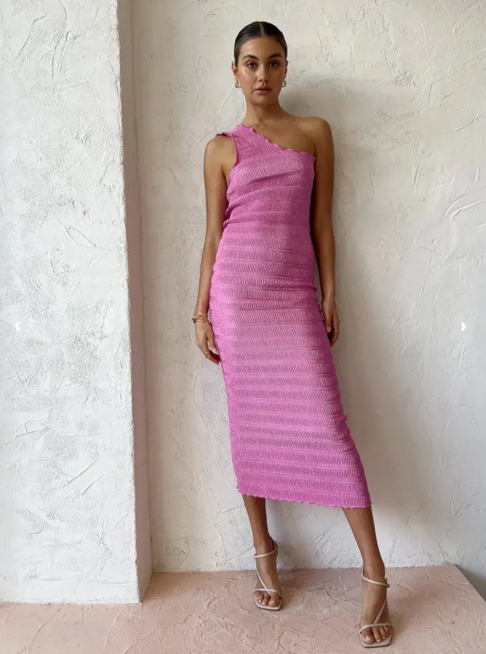Lidee Gigi Smocking Gown in Hot Pink Size 10 photo 7