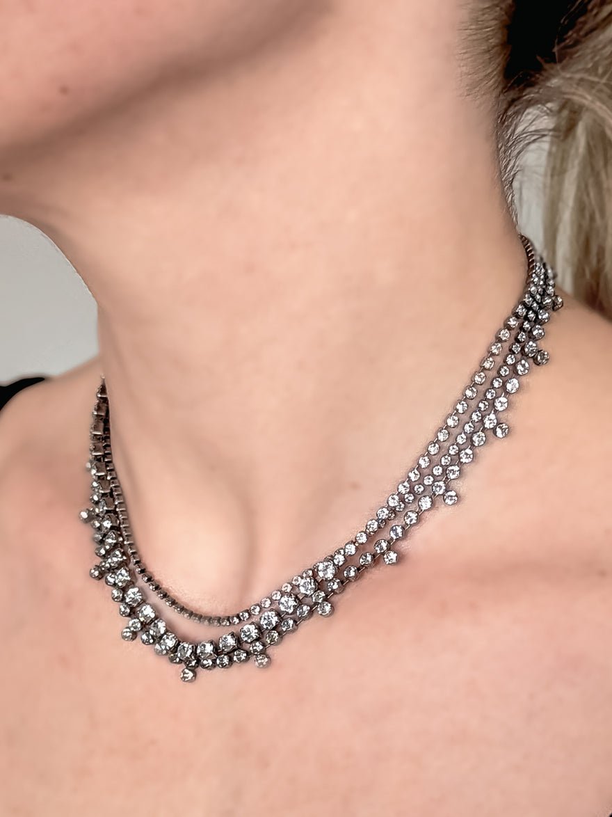 Saint Laurent Crystal choker Silver photo 4