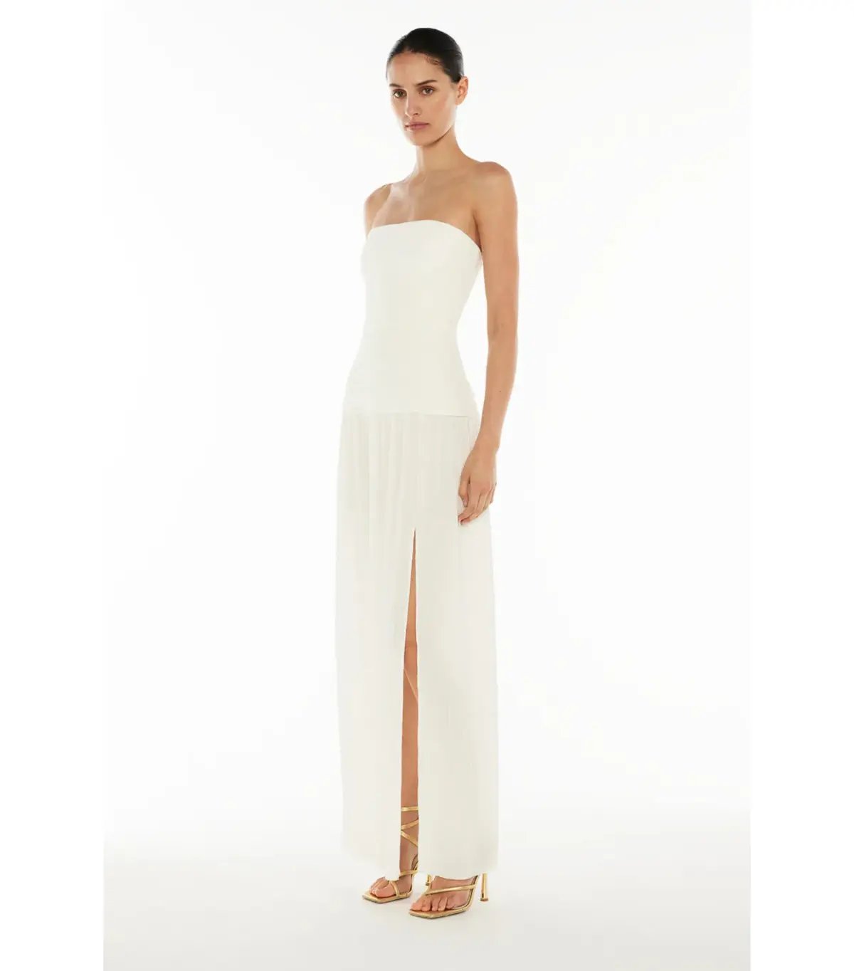 Manning Cartell Double Time Pleat Strapless Dress White Size AU 8 photo 2