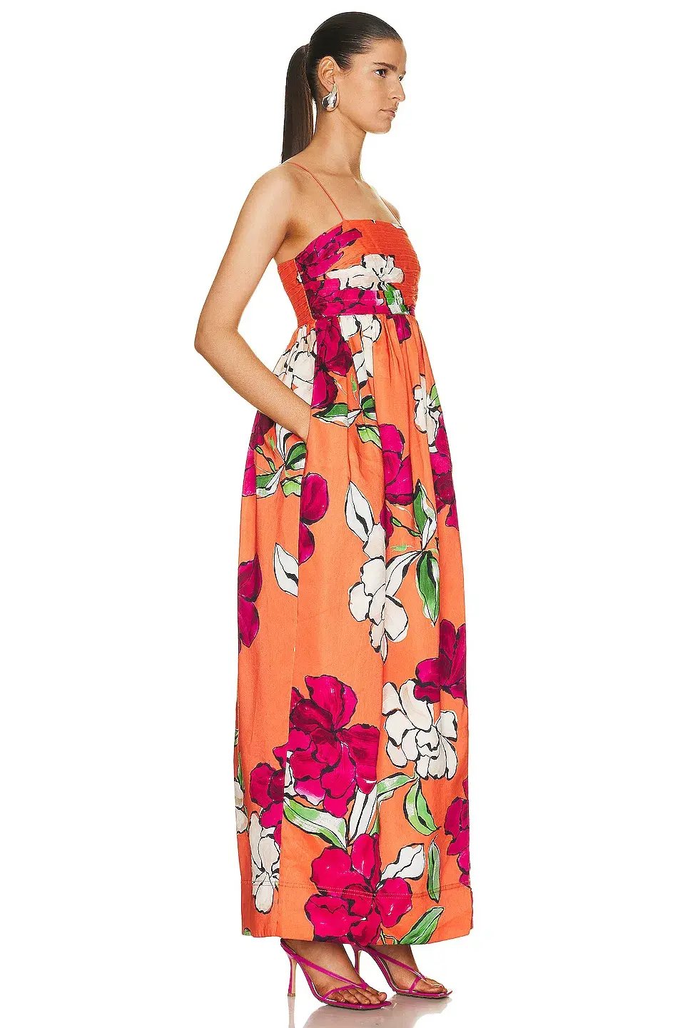 Aje Monument Tulip Maxi Dress Vivid Camellia Size 8 photo 4