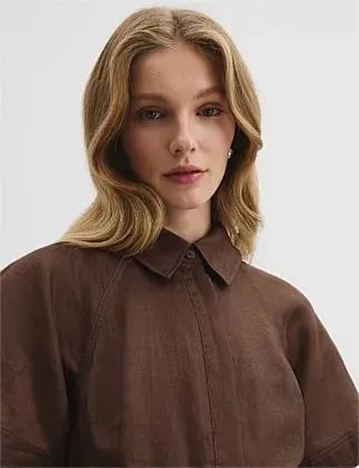 Country Road Asymmetric Hem Mini Dress Brown Size 12 photo 3