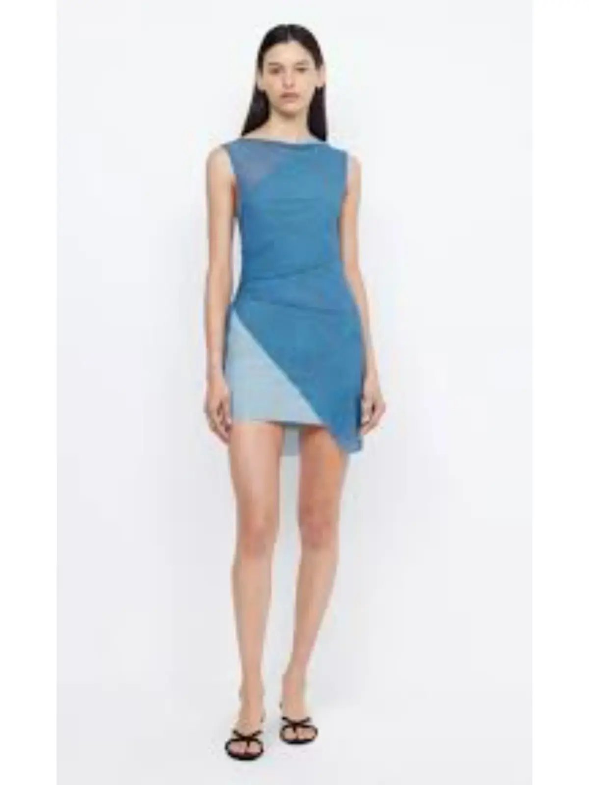 Bec & Bridge Hayden Asymmetric Mini Dress Blue Size AU 6 photo 4