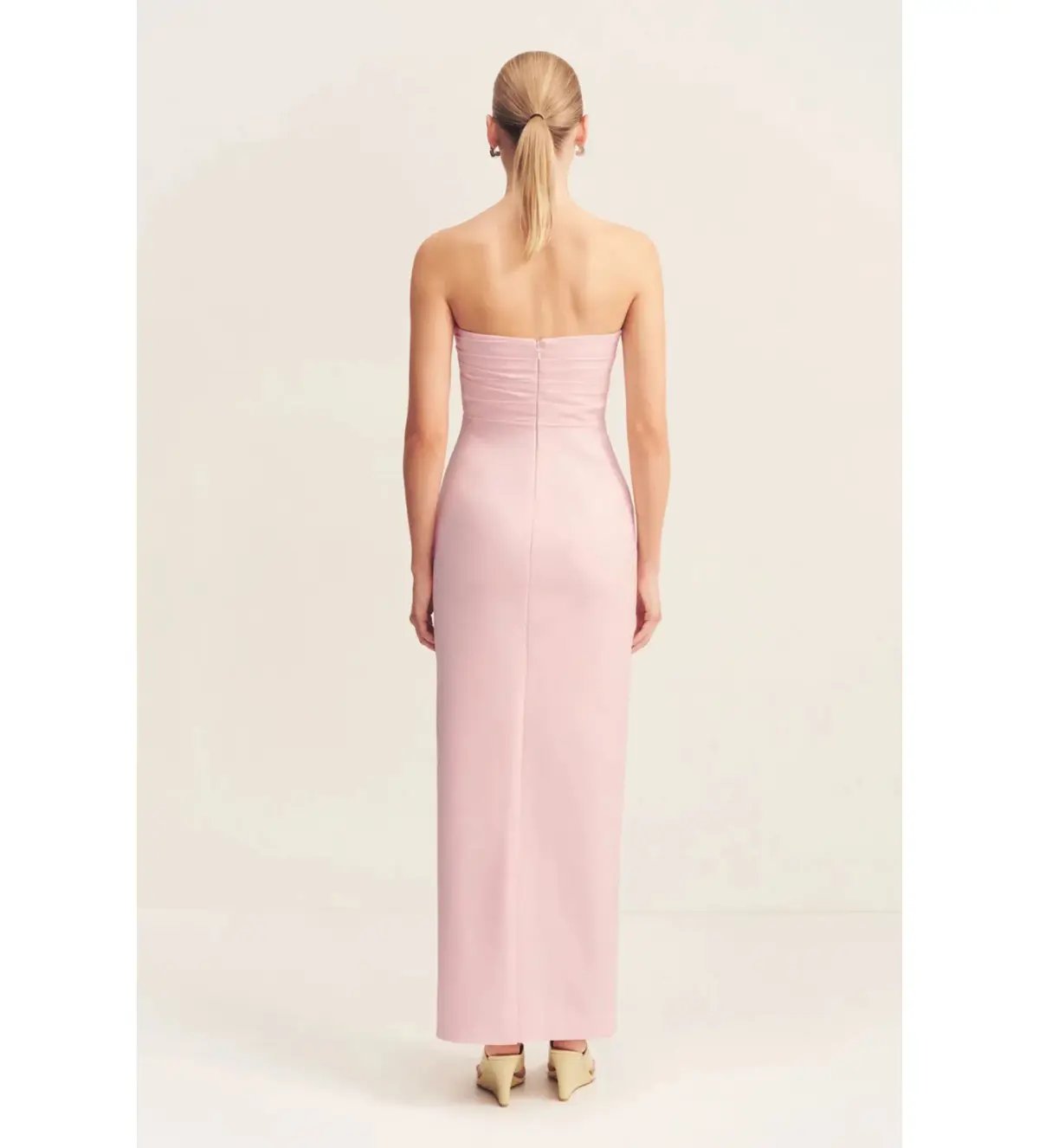 Shona Joy Lani Strapless Draped Maxi Dress Fairyfloss Size 10 photo 4