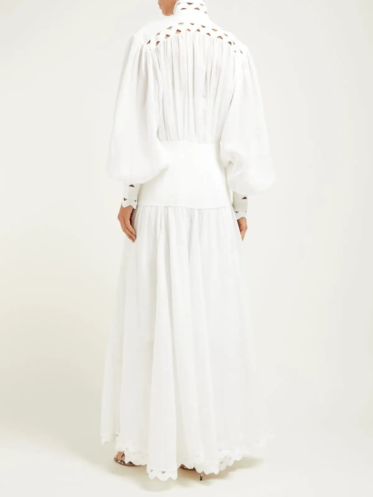 Zimmermann Zippy High Neck Cut Out Maxi Dress White Size 0 / AU 8 photo 2