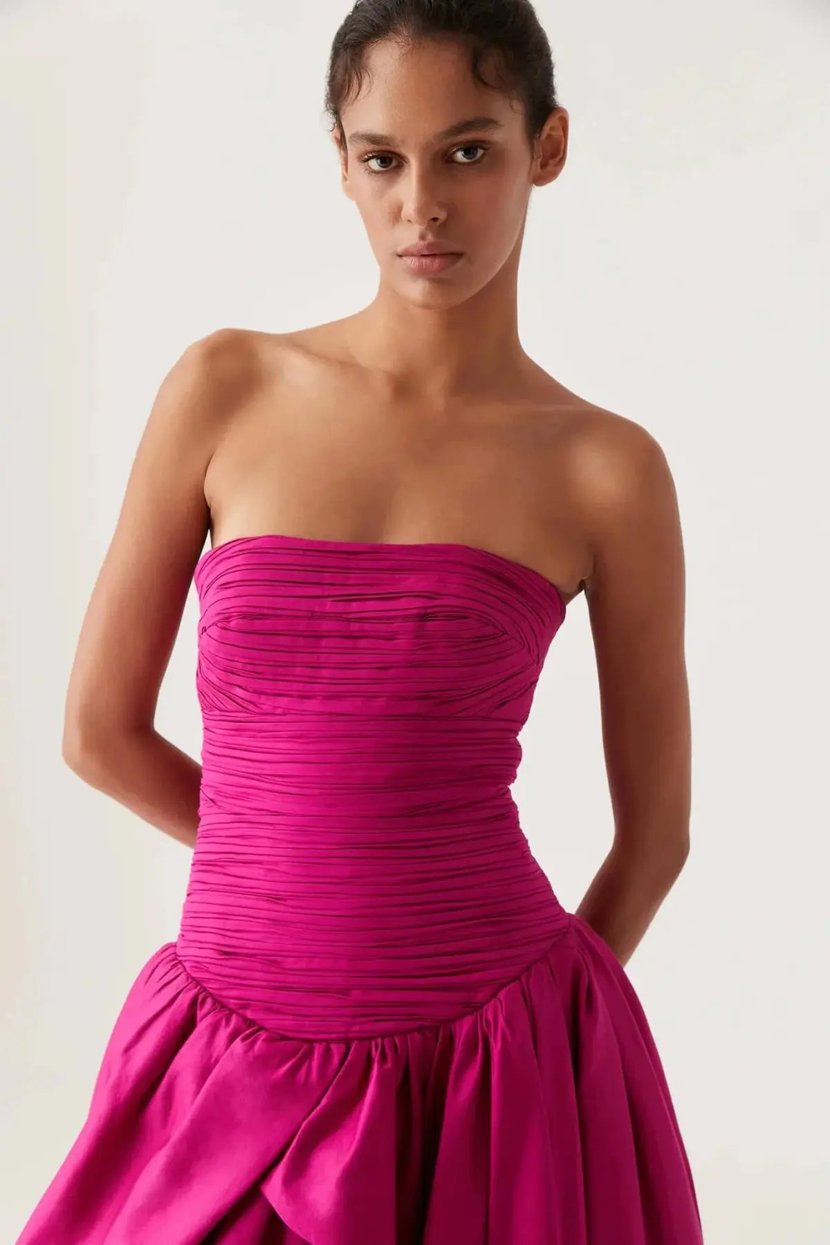 AJE Violette Bubble Hem Maxi Dress Deep Magenta Size AU 8 photo 4