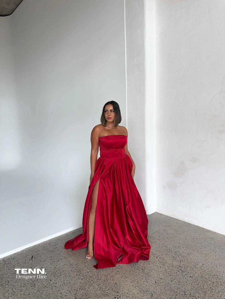 Lia Stublla Rosa Gown - Red photo 3