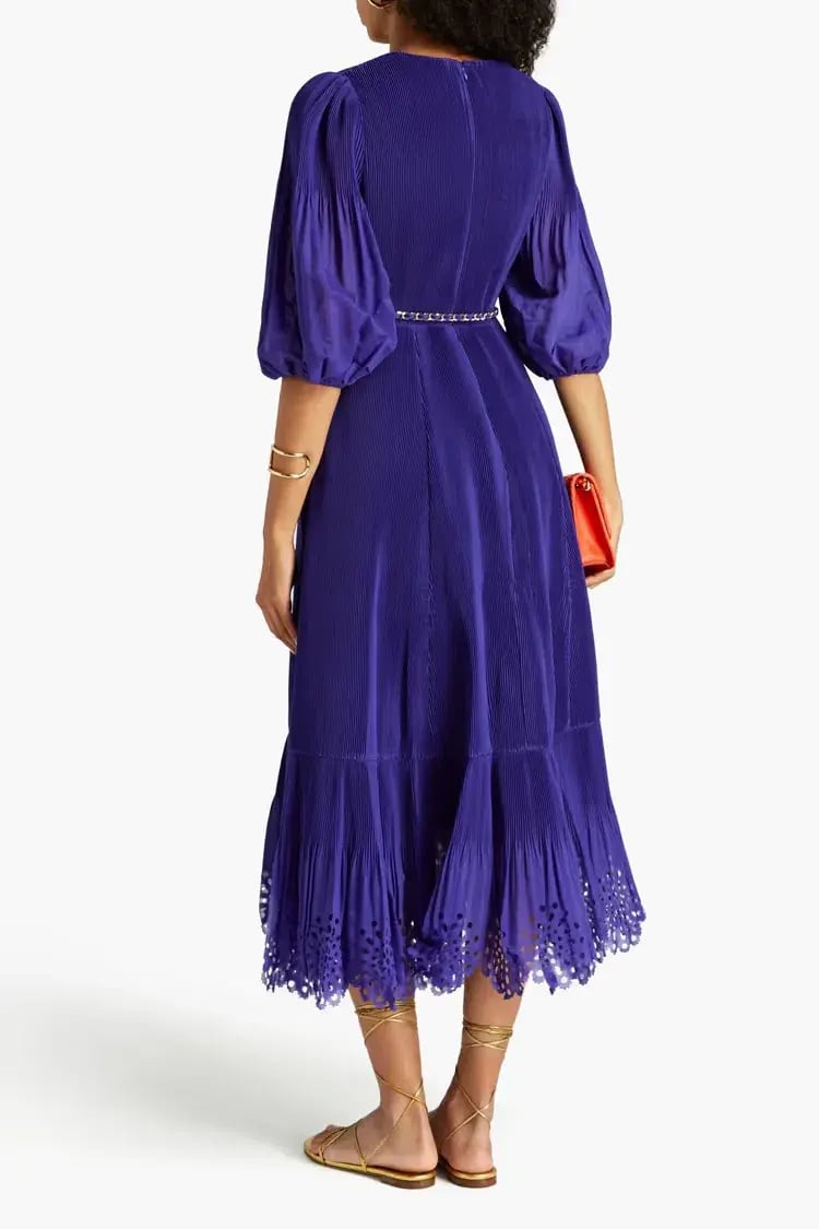 Zimmermann Pleated Midi Dress in Lapis Size 0P / AU 6 photo 2