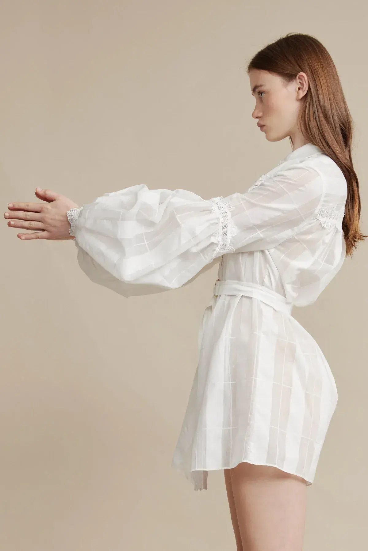 Acler The Rusper Dress in Ivory Check Size 8 photo 3