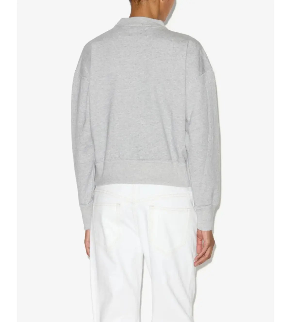 Isabel Marant Moby Stand-up Collar Logo Sweatshirt Gray Size 10/M photo 2