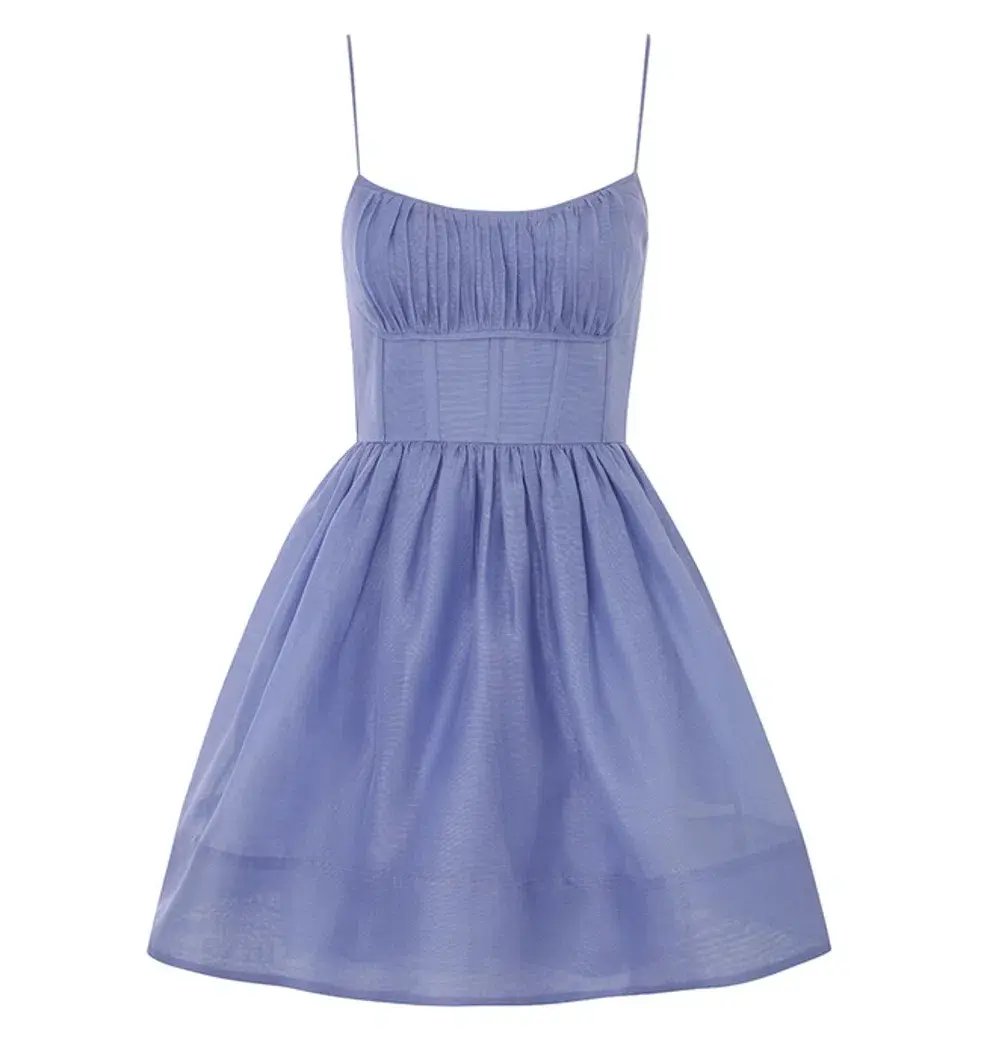 Zimmermann Natura Ruched Mini Dress in Iris Size 0P / AU 6 photo 2