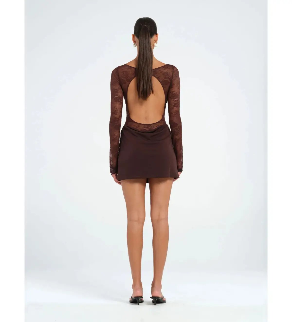 BENNI Oskar Mini Dress in Brown Size 8 photo 3