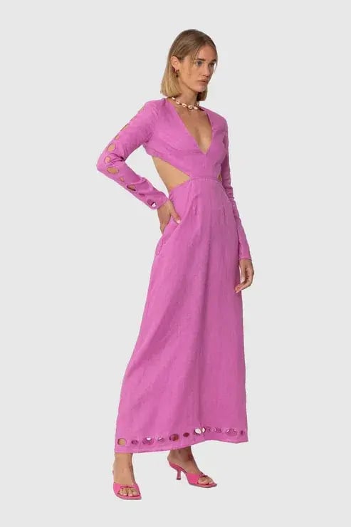 The Wolf Gang La Joya Cut Out Maxi Dress Pink Size M / AU 10 photo 4