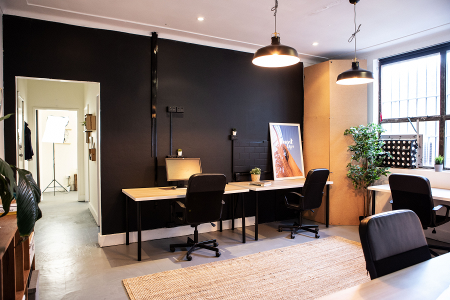Large desk in creative co-working space photo 2