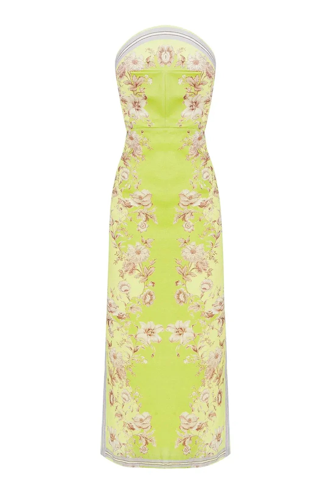 Alemais Marlow Bodice Strapless Dress Yellow Size 10 photo 3