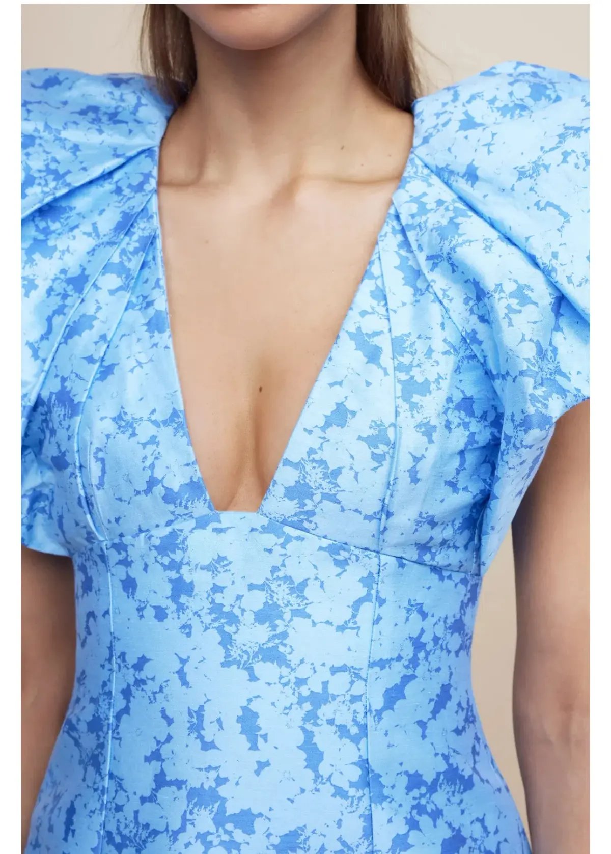 Acler Denare Mini Dress Blue Iris Print Size 8 photo 4