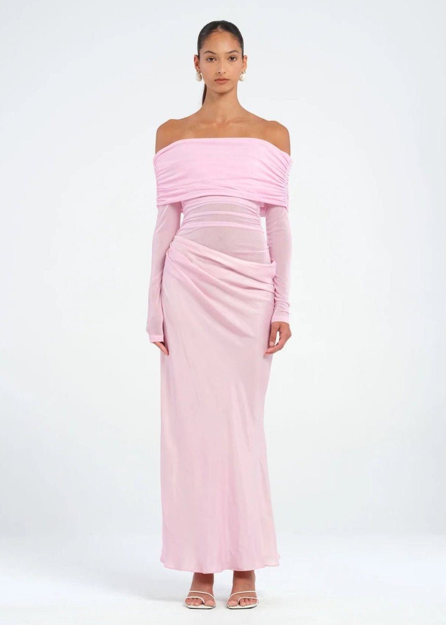 Benni Yasmin Off Shoulder Maxi Dress Baby Pink photo 2