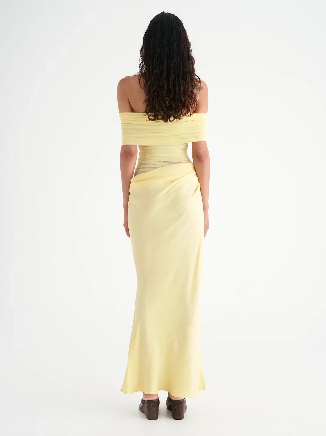 Benni Nico Off Shoulder Maxi Dress Yellow Size 8 / AU 8 photo 5