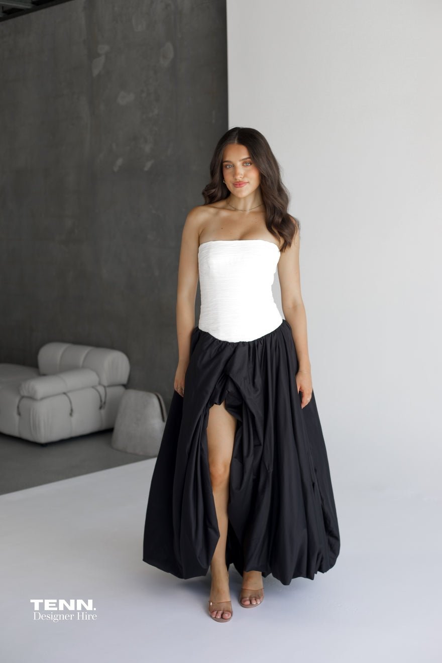 Aje Violette Bubble hem Maxi Dress - Ivory & Black photo 2