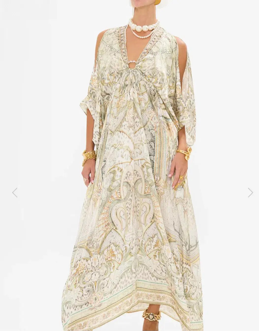 Camilla Ivory Tales Silk Kaftan With Hardware Cream One Size photo 3