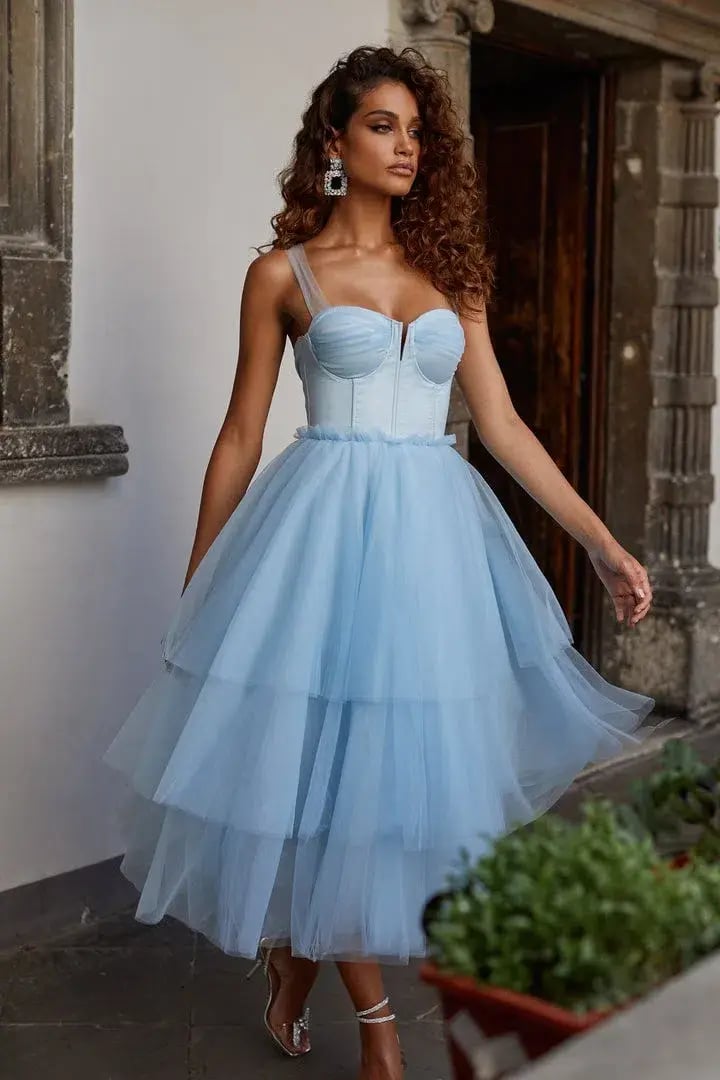 Alamour Jolie Corset Dress in Baby Blue Size S photo 4