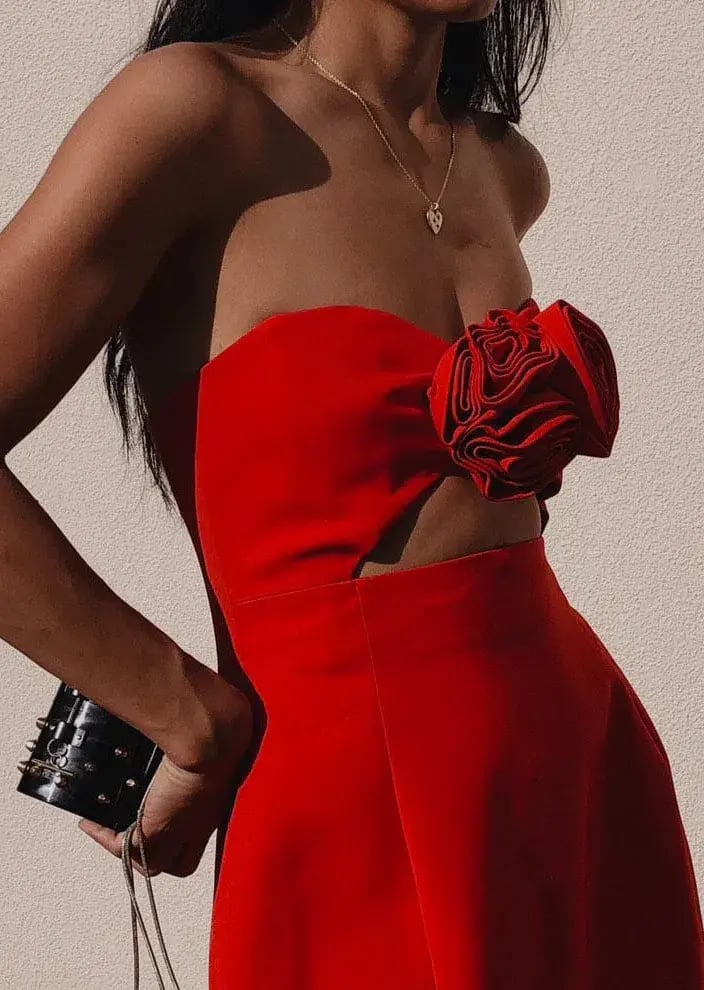 Yojani Boutique Valencia Mini Dress Red Size 12 photo 3