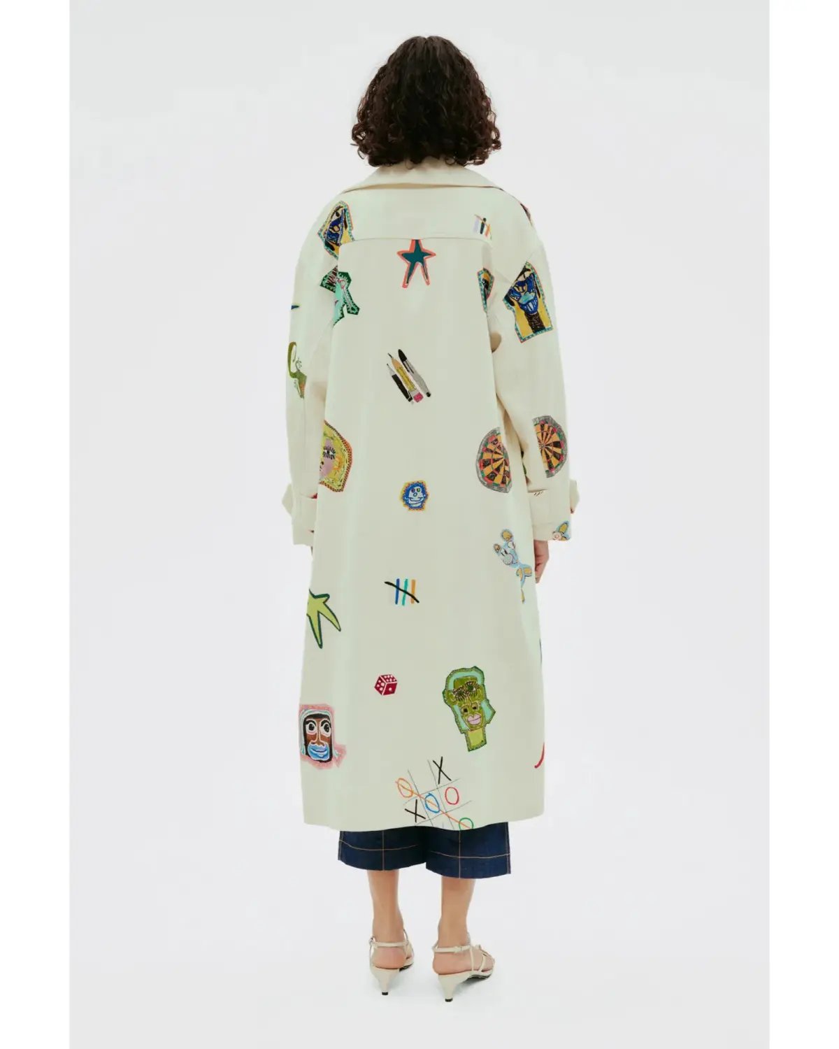Alemais Checkers Coat Cream Print Size AU 14 photo 5