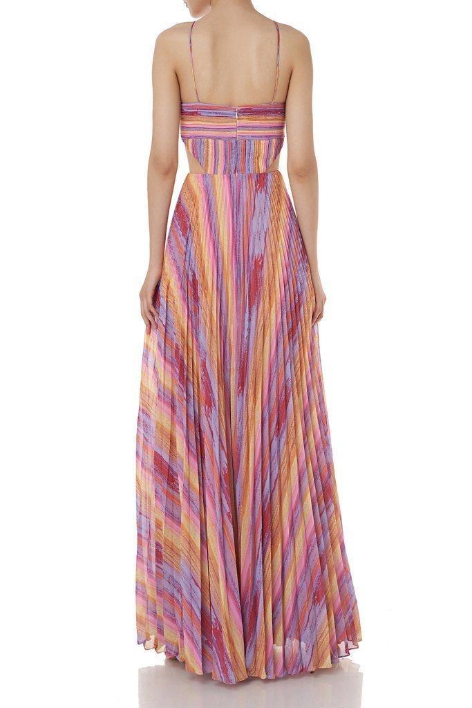 AMUR Janet Cutout Pleated Evening Dress Gown size 8 photo 3