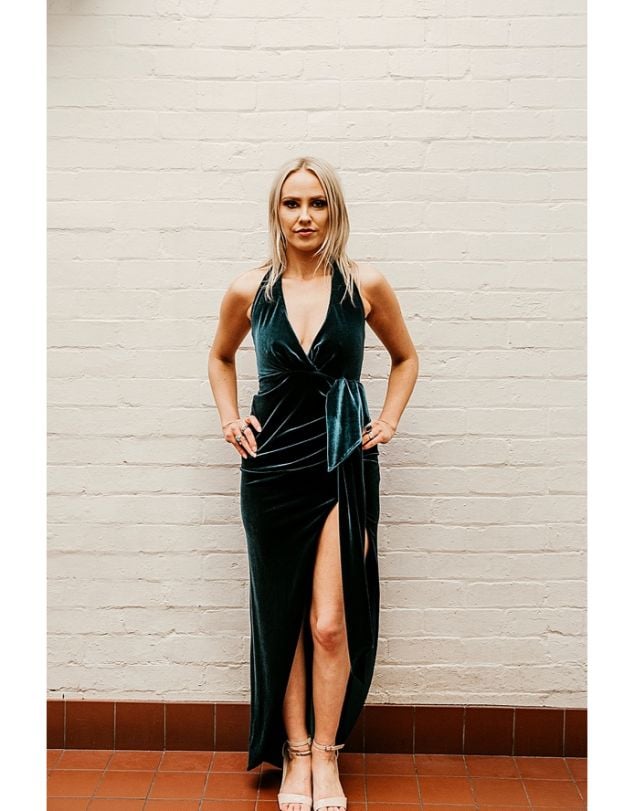 Nookie Vixen Velvet Gown, Teal photo 3
