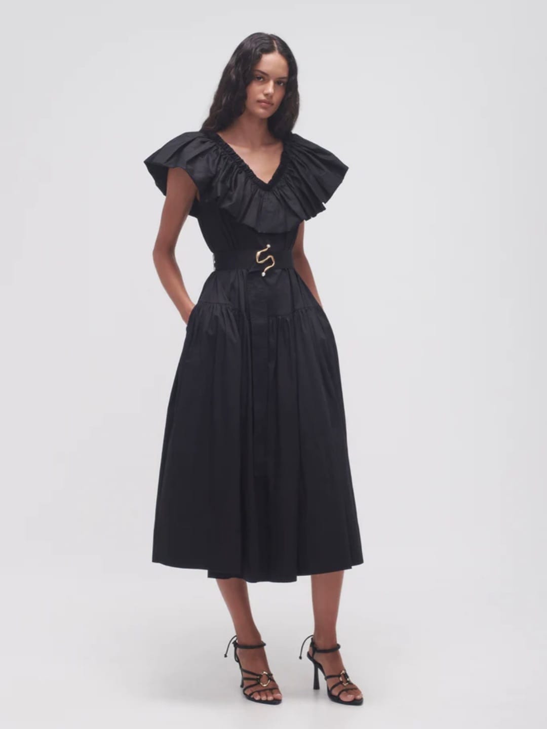 AJE Alma Bubble Frill Midi Dress photo 3