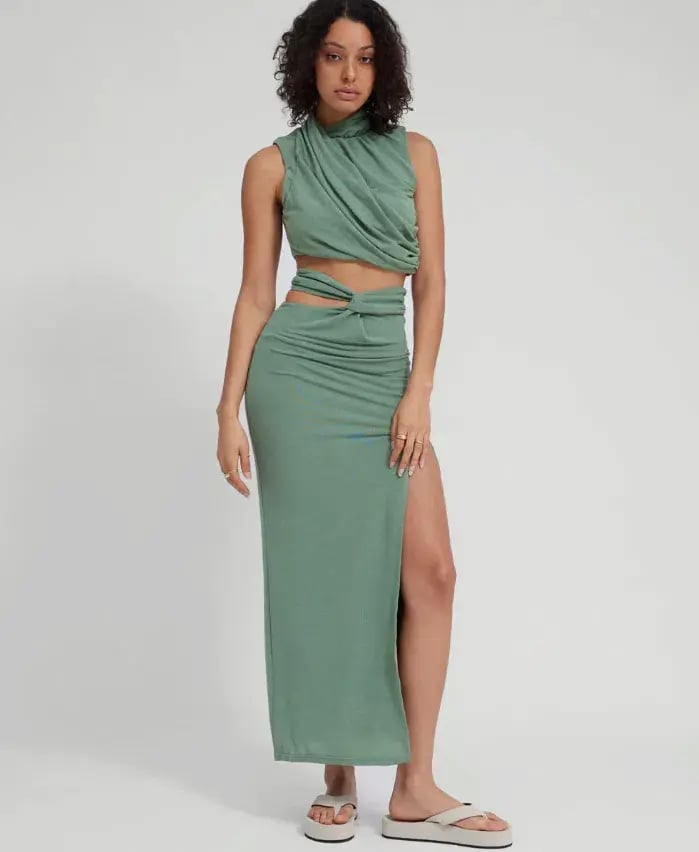 Tojha Taya Top & Skirt Set Green Size 8 photo 5