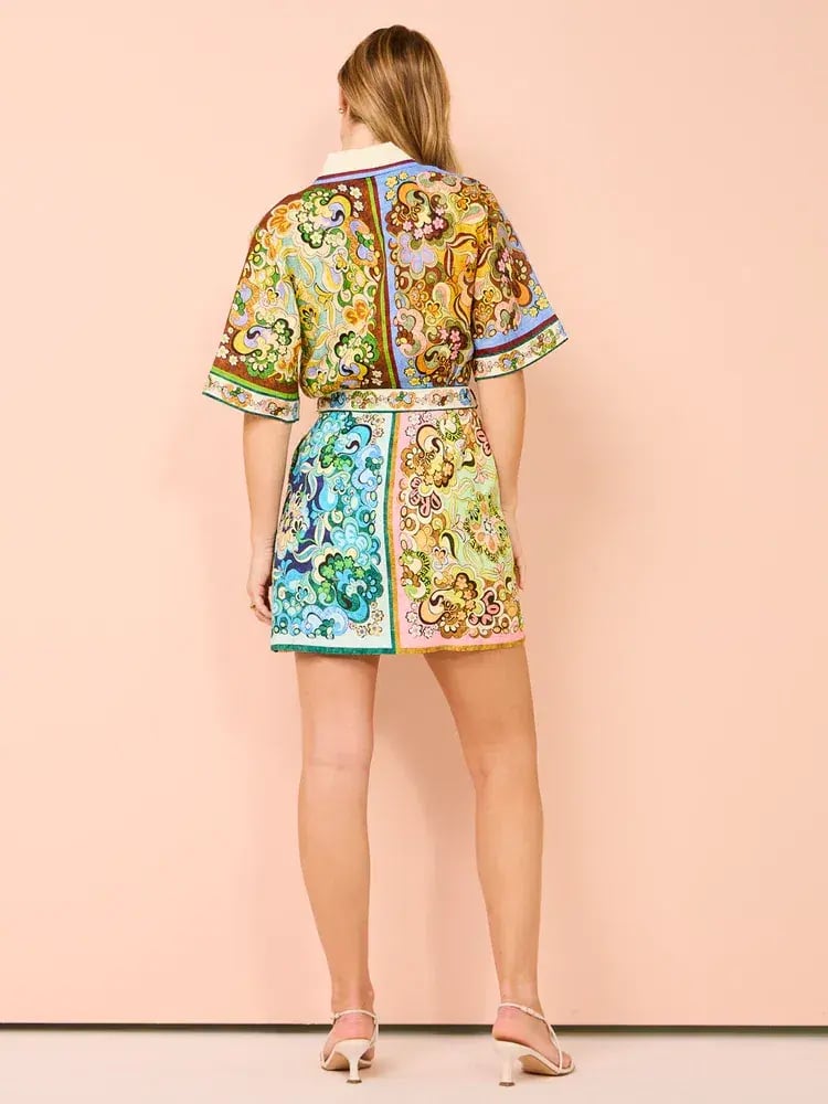 Alemais Dreamer Mini Dress Multi Floral Size 12 photo 4