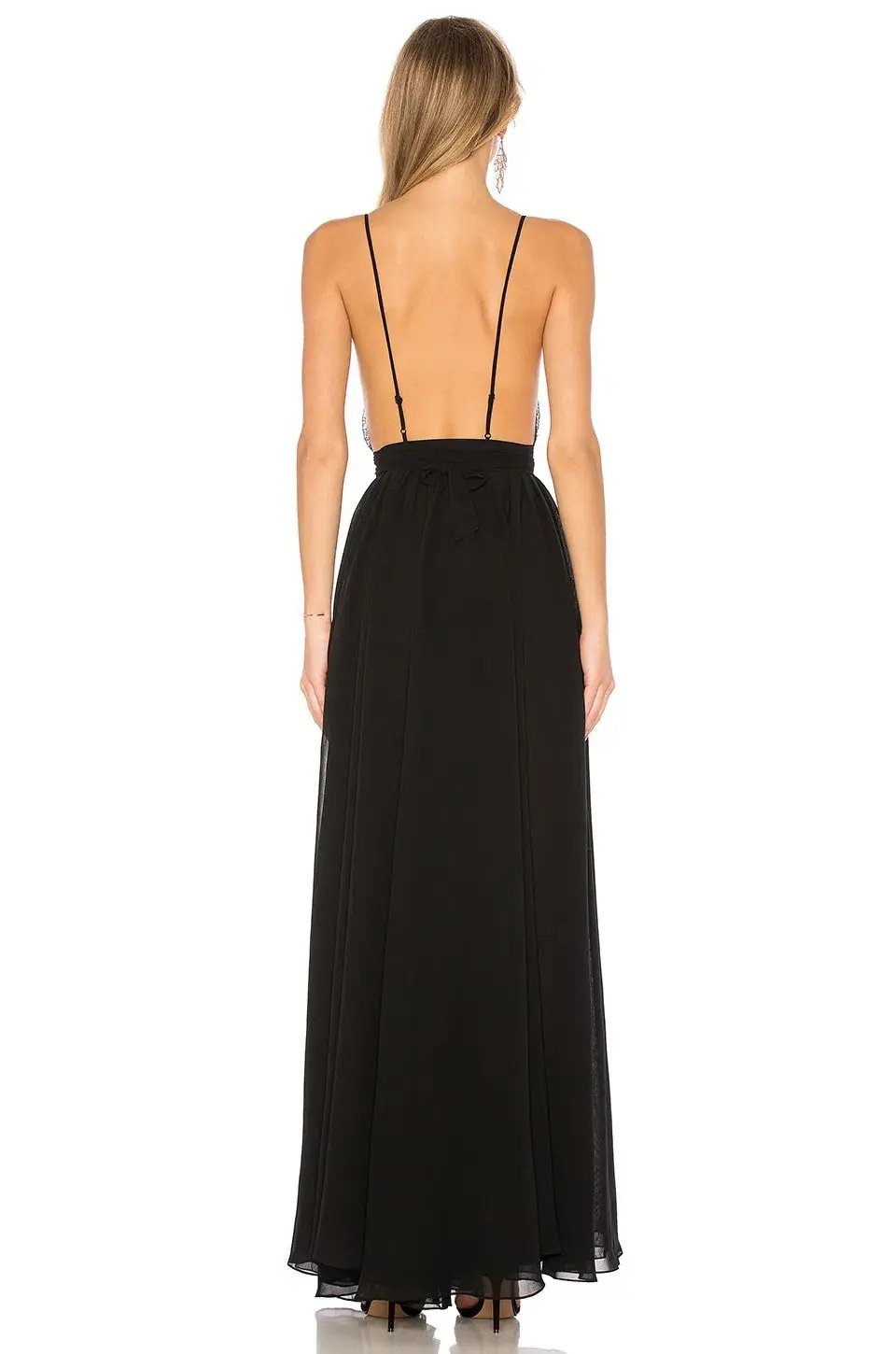 Michael Costello x Revolve Justin Gown Black Size 12 photo 3