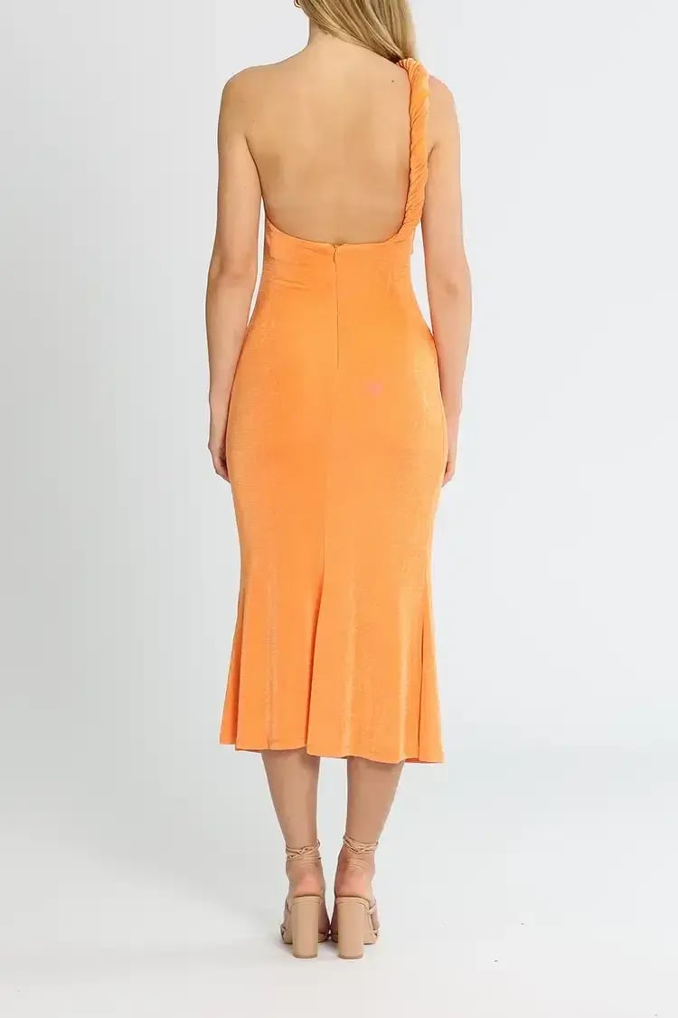MISHA Dune Midi Dress Orange Size 16 photo 3