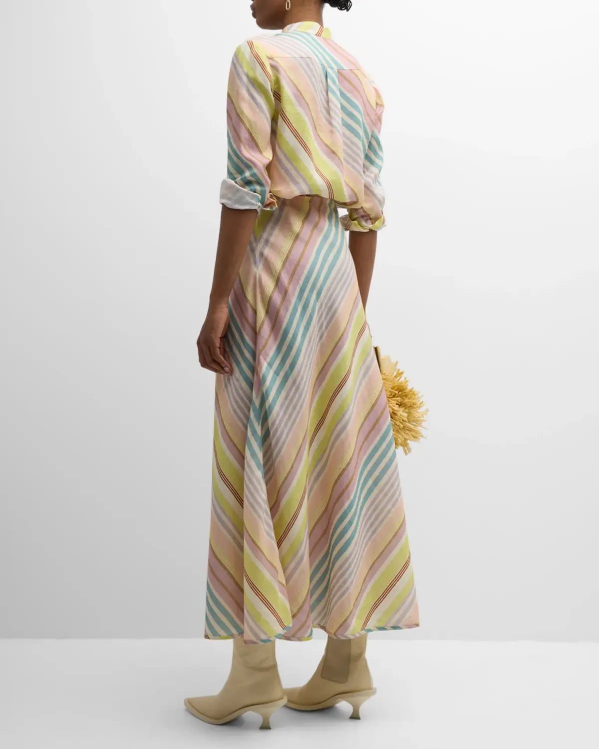 Zimmermann Halliday Slim Shirt and Bias Skirt Set Multi Stripe AUS size 8 Zimmermann size 0 photo 3